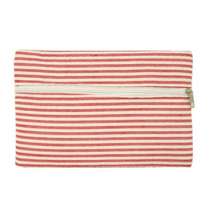 32716 - RED SEERSUCKER WALLET BAG/ COSMETIC BAG